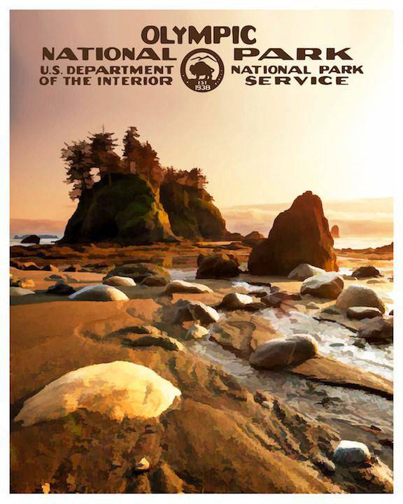Olympic National Park Poster (Sunset) - Albion Mercantile Co.