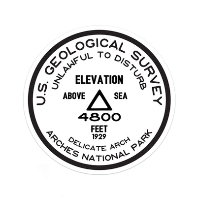 Arches National Park Sticker | Delicate Arch USGS Benchmark Sticker - Albion Mercantile Co.