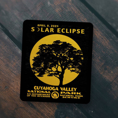 Cuyahoga Valley National Park Solar Eclipse 2024 Sticker | 2024 Great American Solar Eclipse Sticker - Albion Mercantile Co.