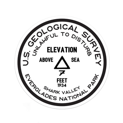 Everglades National Park Sticker | Shark Valley USGS Benchmark Sticker - Albion Mercantile Co.