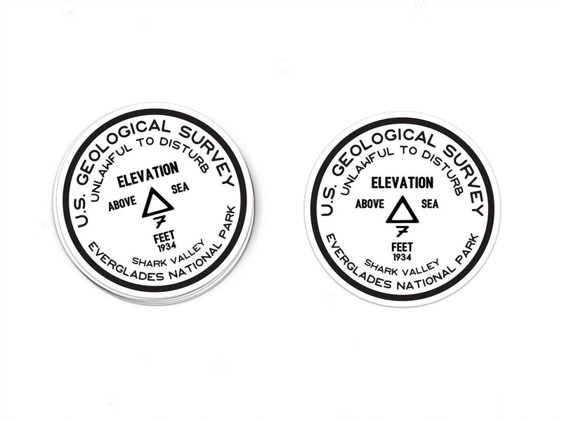 Everglades National Park Sticker | Shark Valley USGS Benchmark Sticker - Albion Mercantile Co.