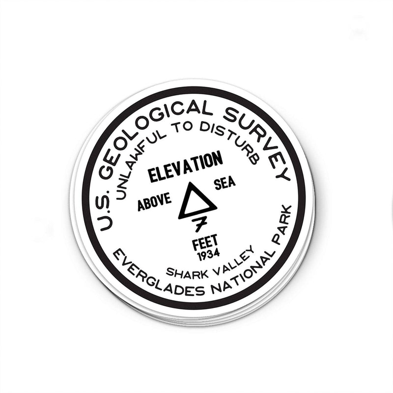 Everglades National Park Sticker | Shark Valley USGS Benchmark Sticker - Albion Mercantile Co.