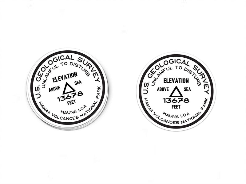 Hawaii Volcanoes National Park Sticker | Mauna Loa USGS Benchmark Sticker - Albion Mercantile Co.