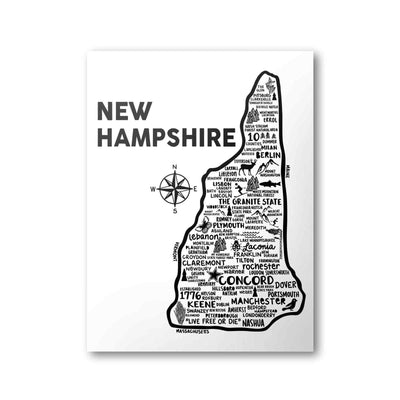 New Hampshire Map Print | Katie Ford - Albion Mercantile Co.