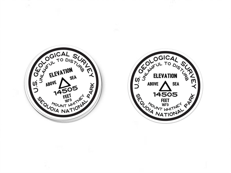 Sequoia National Park Sticker | Mount Whitney USGS Benchmark Sticker - Albion Mercantile Co.