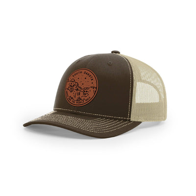 South Dakota Hat | Leather Patch Hat | Trucker Hat - Albion Mercantile Co.