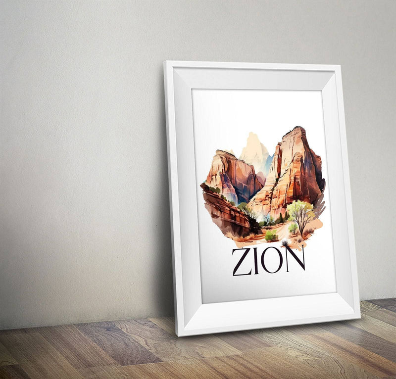 Zion National Park Poster | Watercolor National Park Poster - Albion Mercantile Co.