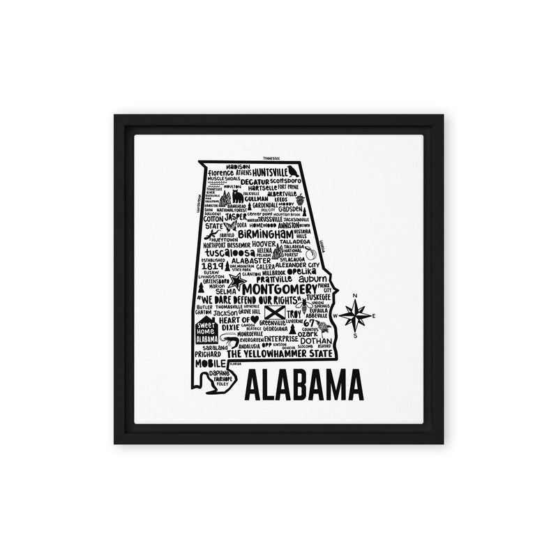 Alabama Framed Canvas Print - Albion Mercantile Co.