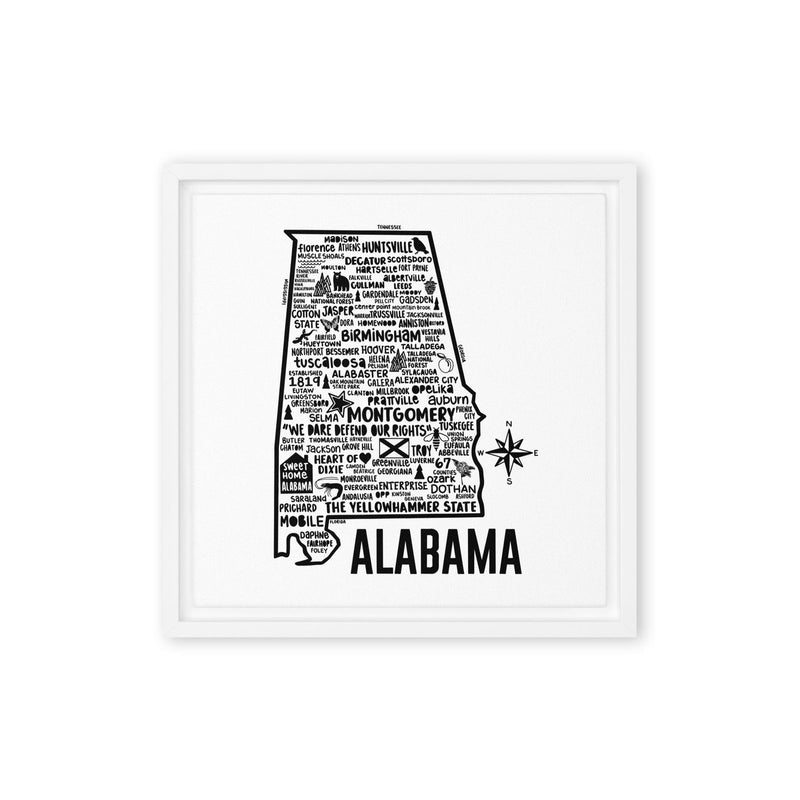 Alabama Framed Canvas Print - Albion Mercantile Co.