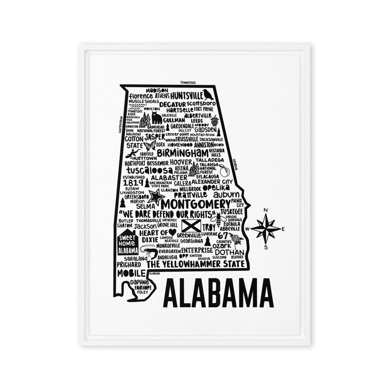 Alabama Framed Canvas Print - Albion Mercantile Co.