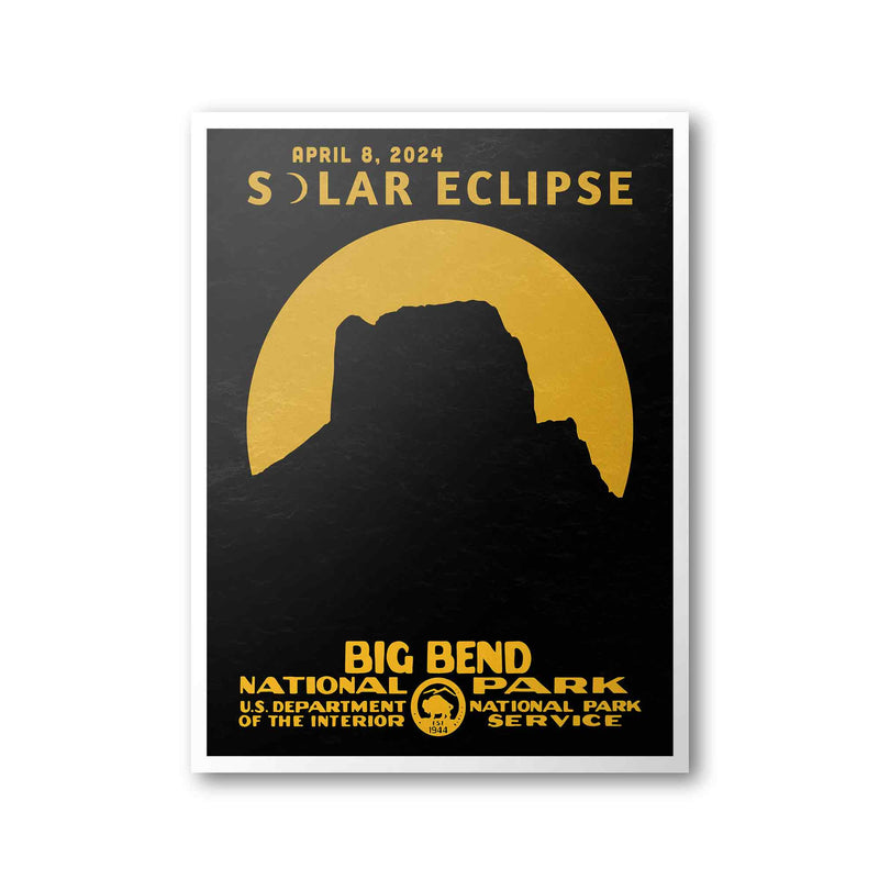 Big Bend National Park Solar Eclipse 2024 Poster | 2024 Great American Solar Eclipse Poster