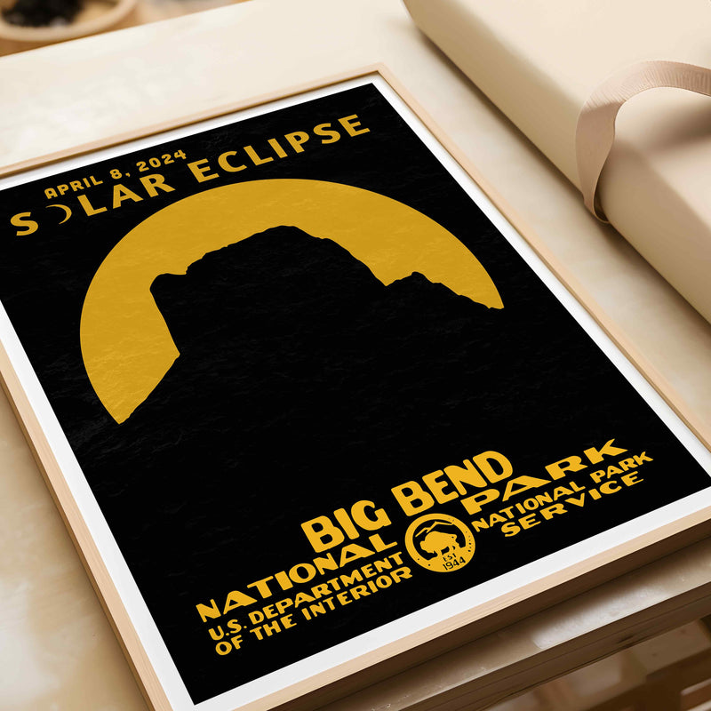 Big Bend National Park Solar Eclipse 2024 Poster | 2024 Great American Solar Eclipse Poster