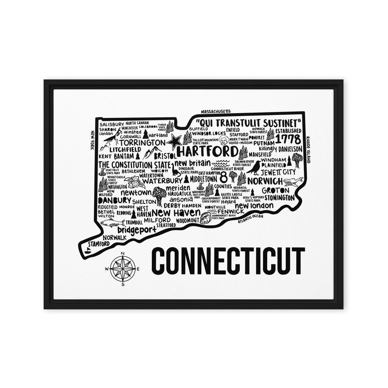 Connecticut Framed Canvas Print - Albion Mercantile Co.