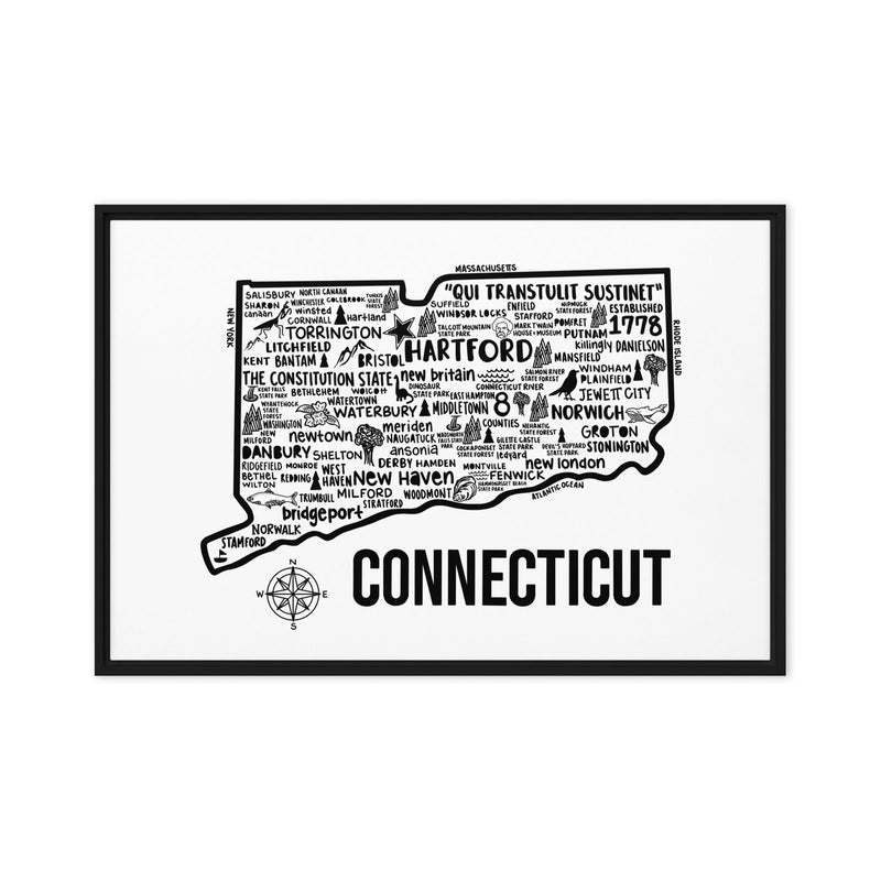 Connecticut Framed Canvas Print - Albion Mercantile Co.