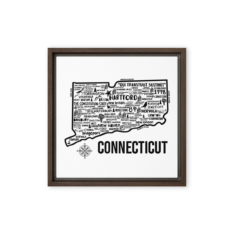 Connecticut Framed Canvas Print - Albion Mercantile Co.