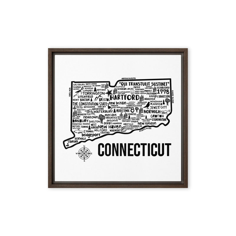 Connecticut Framed Canvas Print - Albion Mercantile Co.