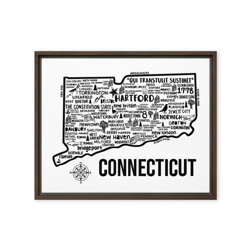 Connecticut Framed Canvas Print - Albion Mercantile Co.