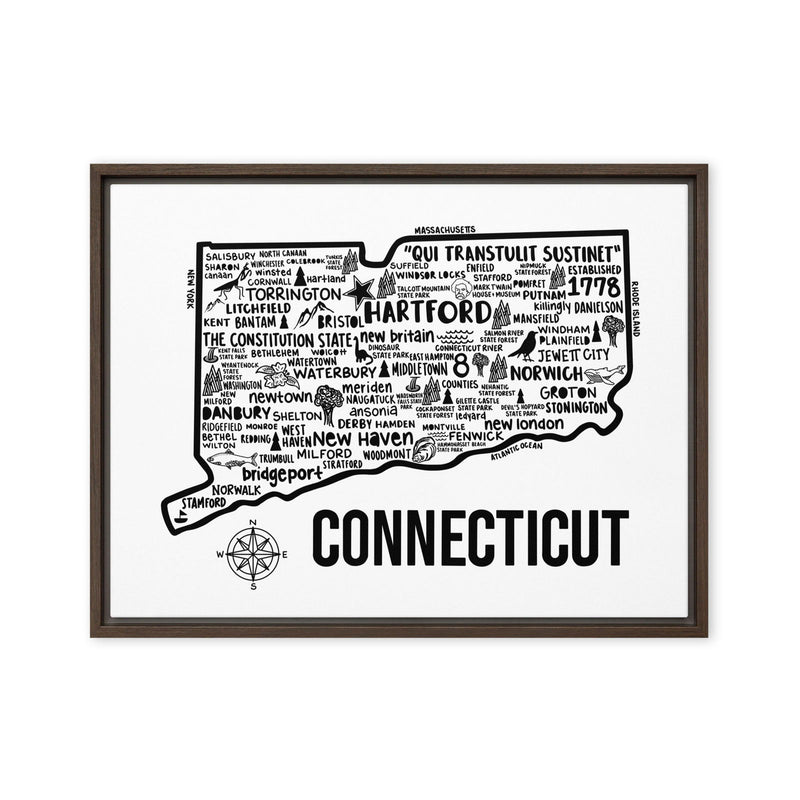 Connecticut Framed Canvas Print - Albion Mercantile Co.