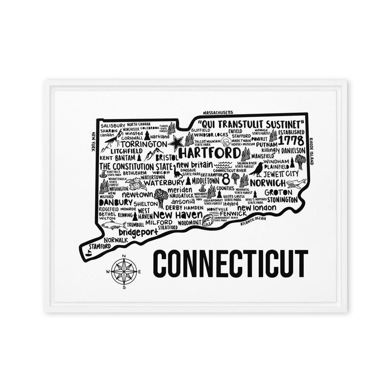 Connecticut Framed Canvas Print - Albion Mercantile Co.