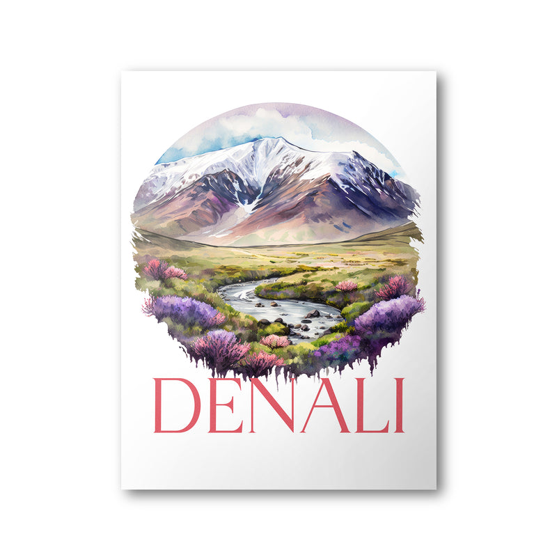 Denali National Park Poster | Watercolor National Park Poster
