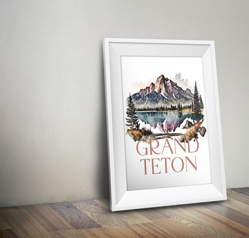 Grand Teton National Park Poster | Watercolor National Park Poster