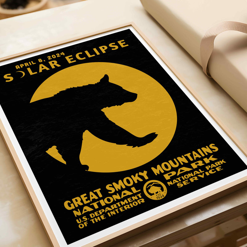 Great Smoky Mountains National Park Solar Eclipse 2024 Poster | 2024 Great American Solar Eclipse Poster