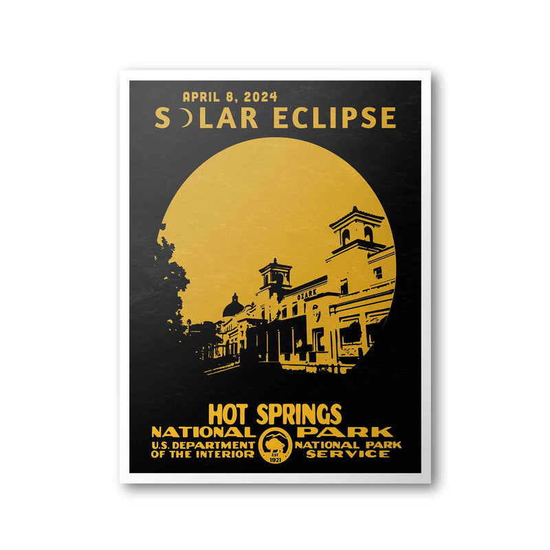 Hot Springs National Park Solar Eclipse 2024 Poster | 2024 Great American Solar Eclipse Poster
