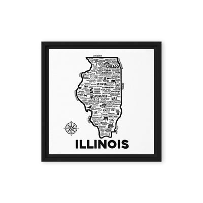 Illinois Framed Canvas Print - Albion Mercantile Co.