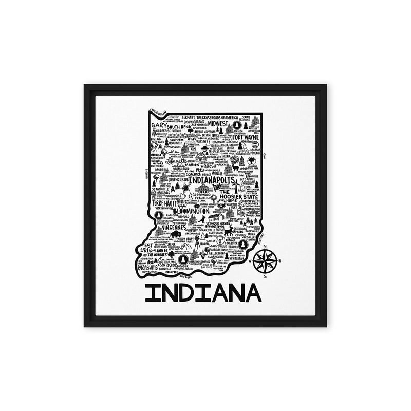 Indiana Framed Canvas Print - Albion Mercantile Co.