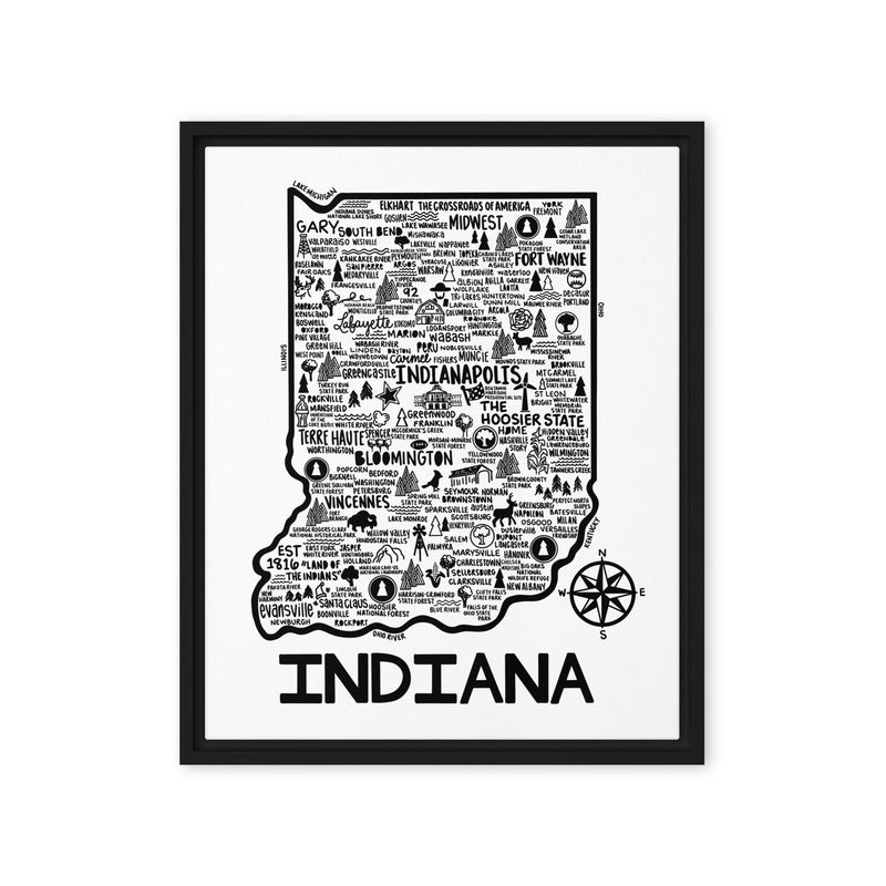 Indiana Framed Canvas Print - Albion Mercantile Co.