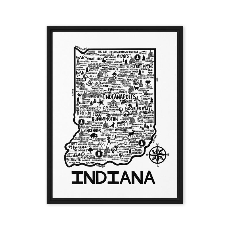 Indiana Framed Canvas Print - Albion Mercantile Co.