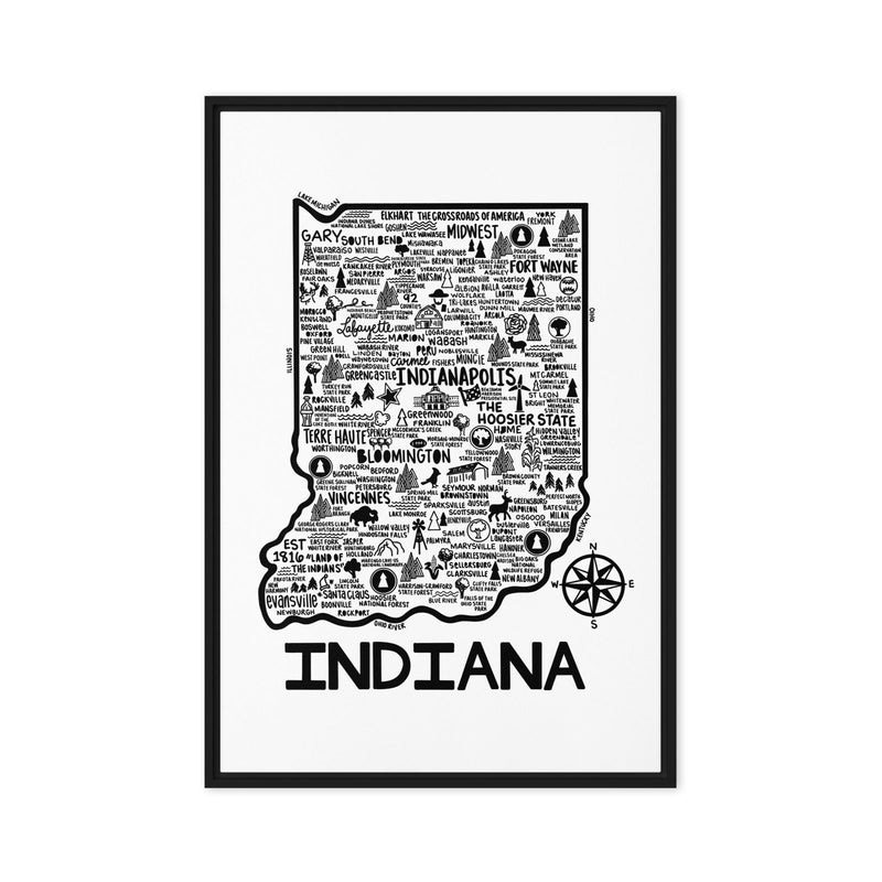 Indiana Framed Canvas Print - Albion Mercantile Co.