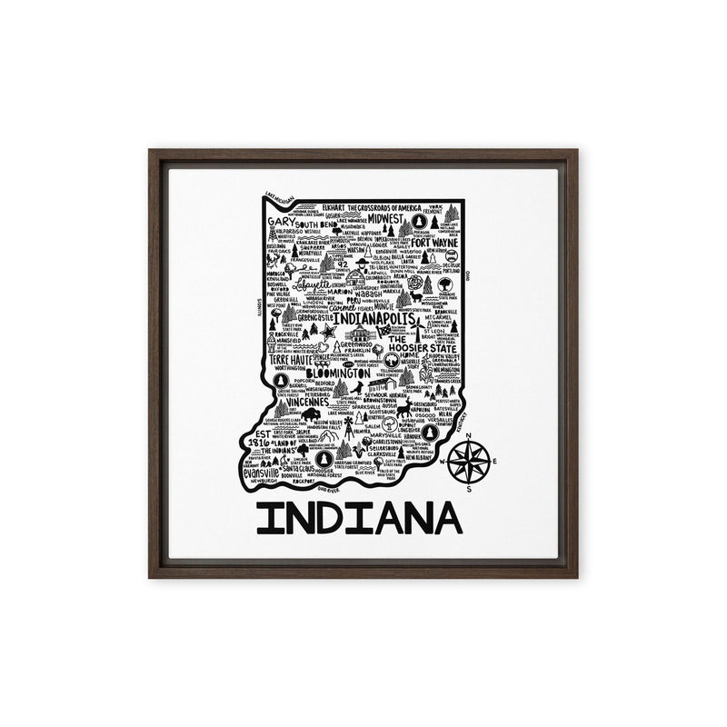 Indiana Framed Canvas Print - Albion Mercantile Co.