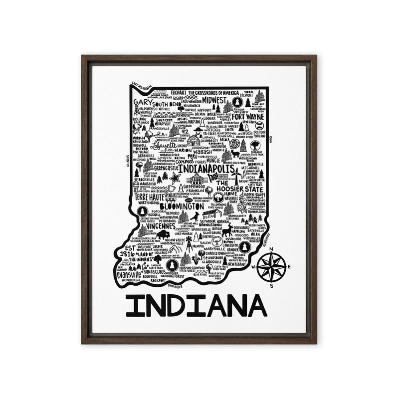 Indiana Framed Canvas Print - Albion Mercantile Co.