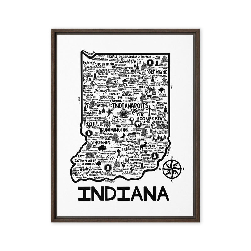 Indiana Framed Canvas Print - Albion Mercantile Co.