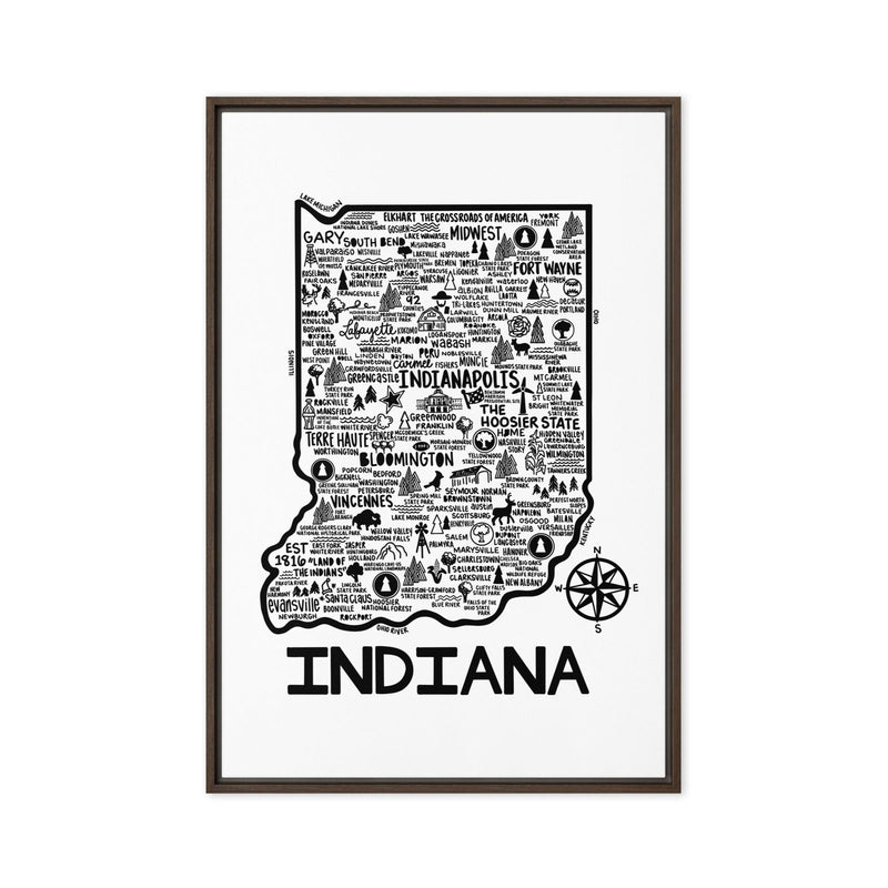 Indiana Framed Canvas Print - Albion Mercantile Co.