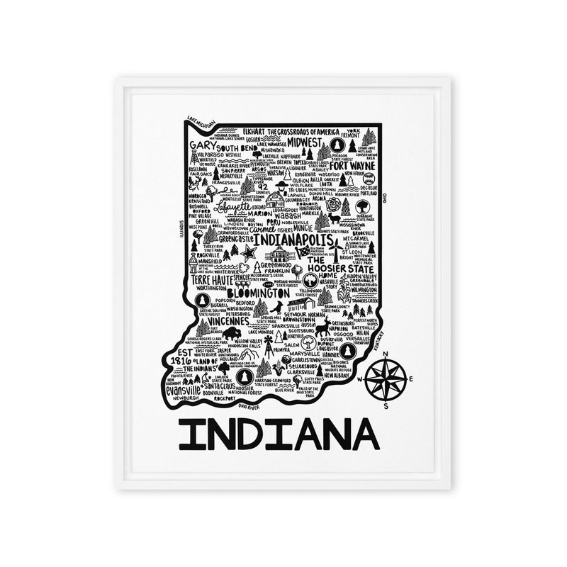 Indiana Framed Canvas Print - Albion Mercantile Co.