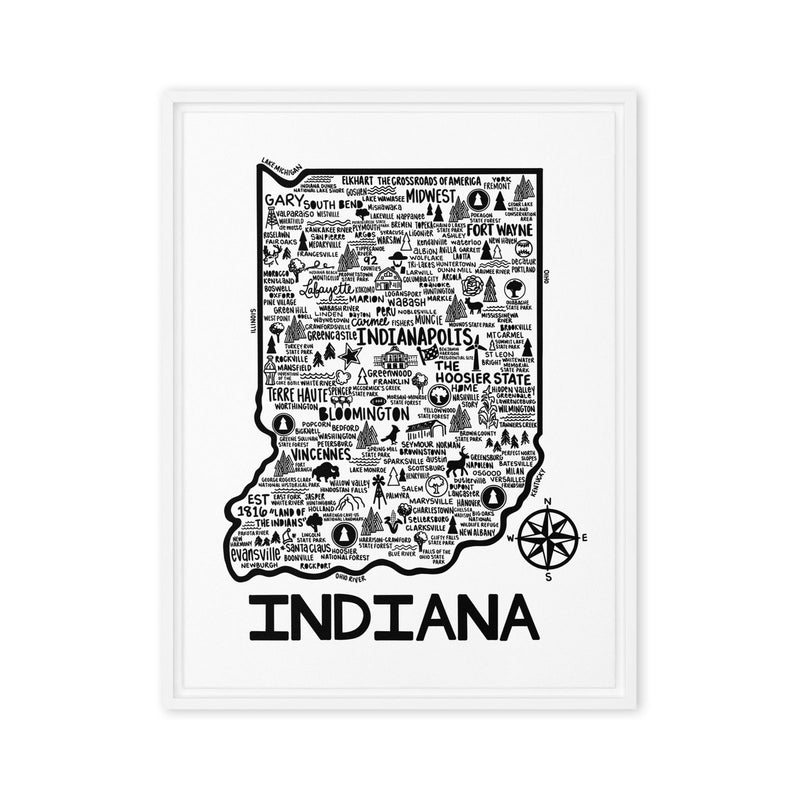 Indiana Framed Canvas Print - Albion Mercantile Co.