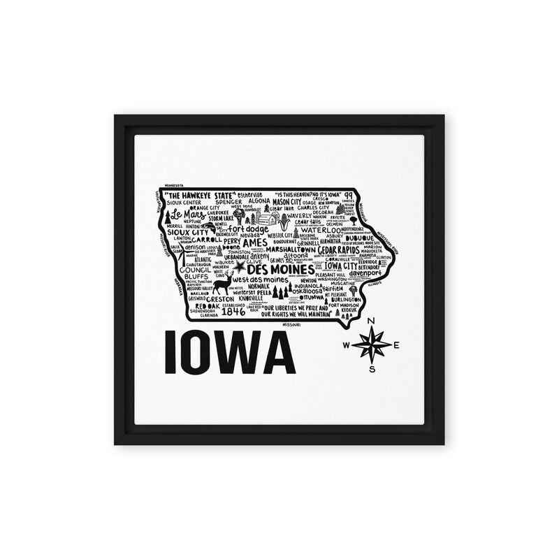 Iowa Framed Canvas Print - Albion Mercantile Co.