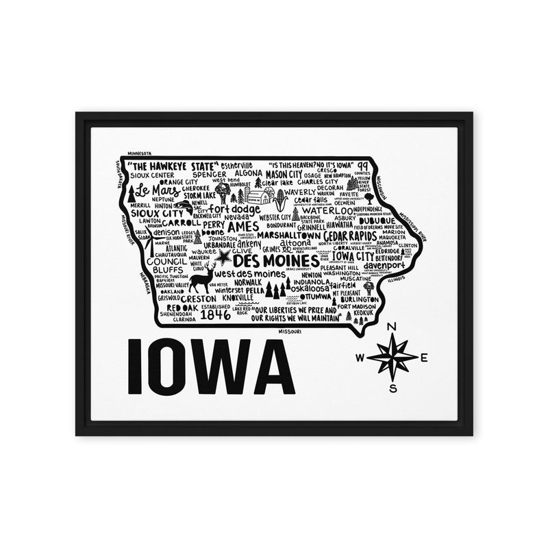 Iowa Framed Canvas Print - Albion Mercantile Co.