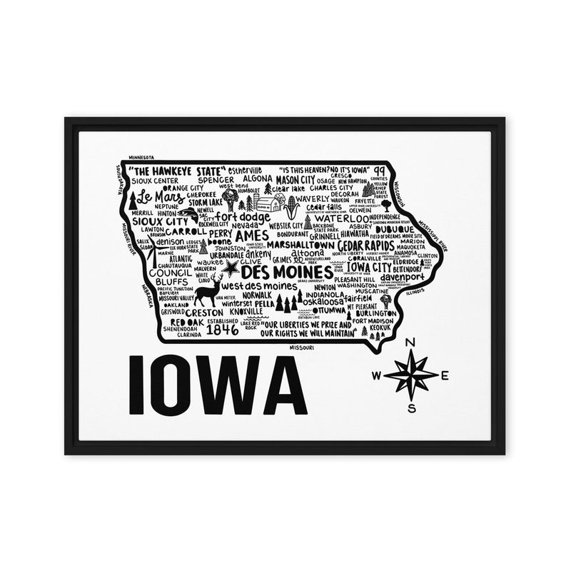 Iowa Framed Canvas Print - Albion Mercantile Co.