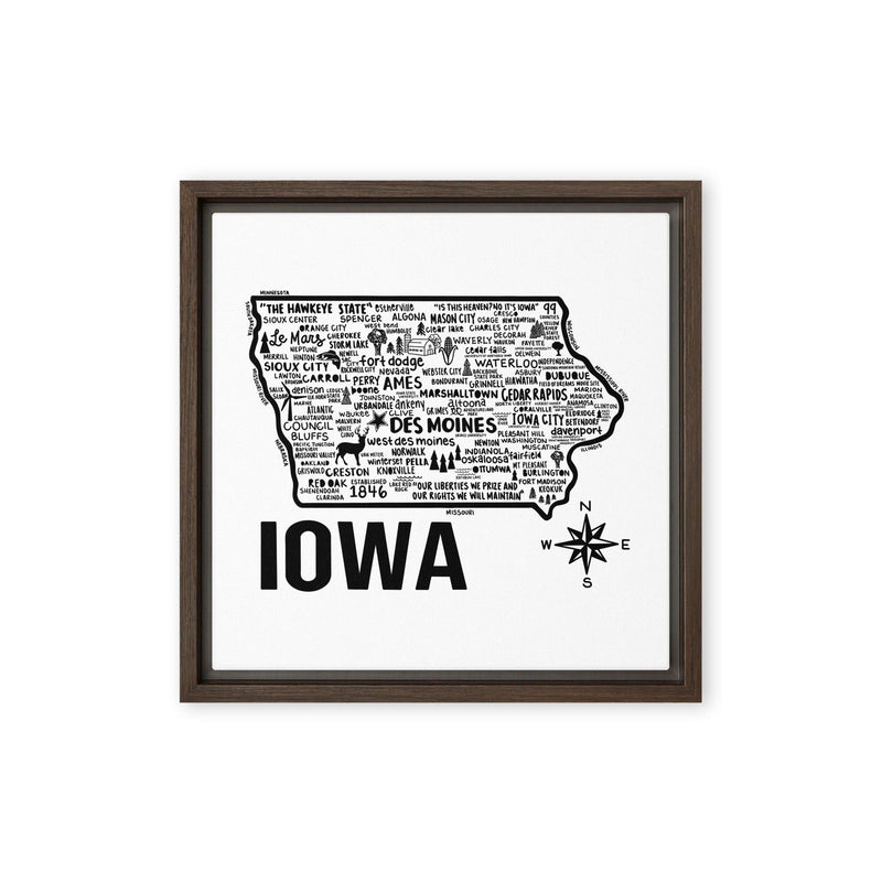 Iowa Framed Canvas Print - Albion Mercantile Co.