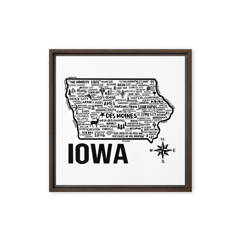 Iowa Framed Canvas Print - Albion Mercantile Co.