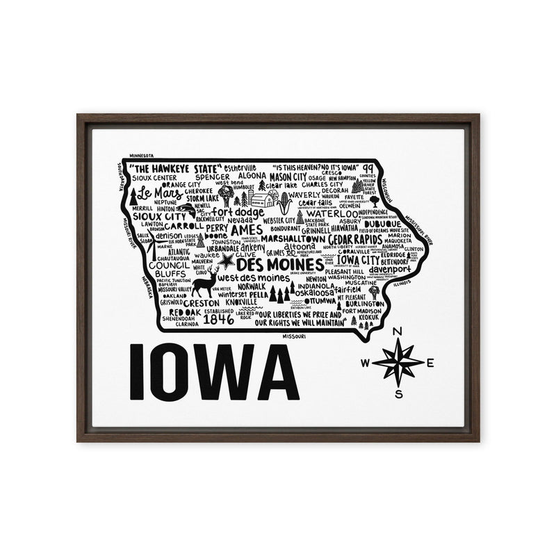 Iowa Framed Canvas Print - Albion Mercantile Co.