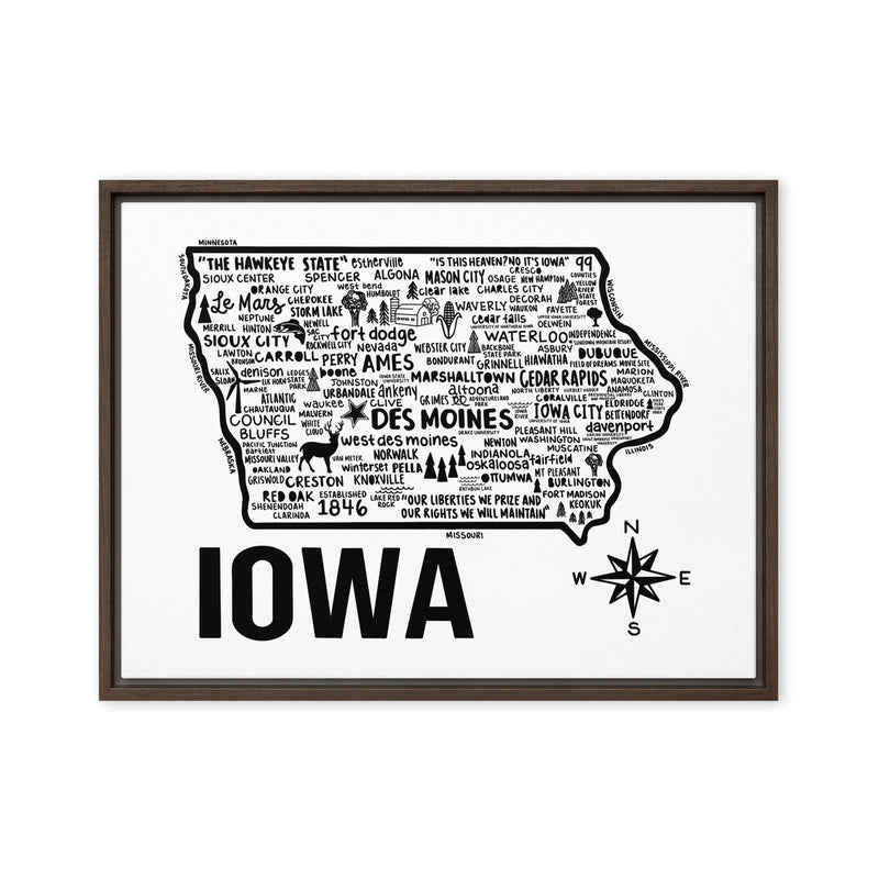 Iowa Framed Canvas Print - Albion Mercantile Co.