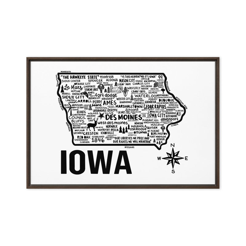 Iowa Framed Canvas Print - Albion Mercantile Co.