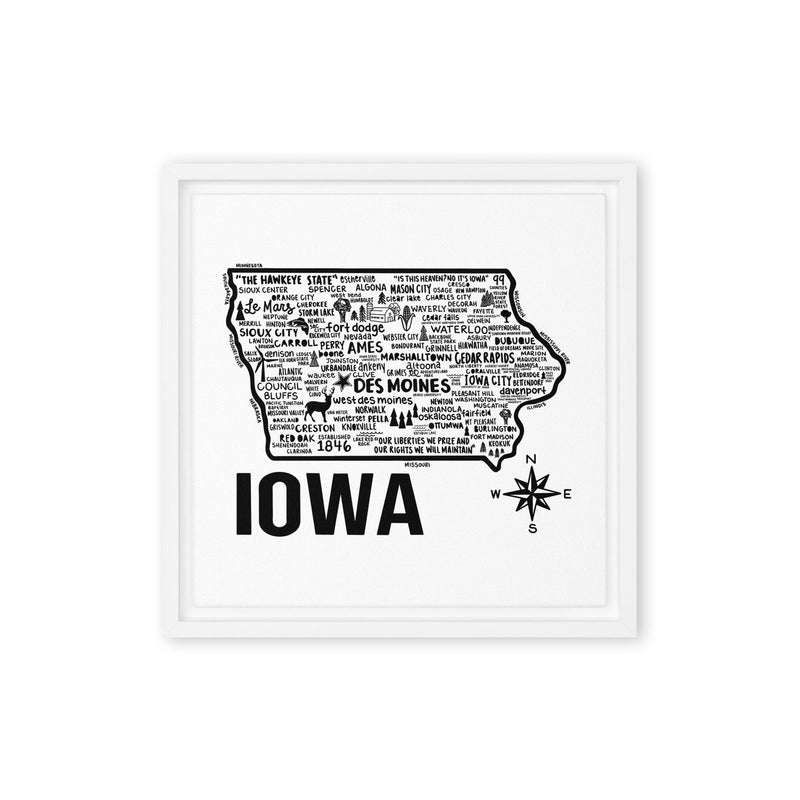 Iowa Framed Canvas Print - Albion Mercantile Co.