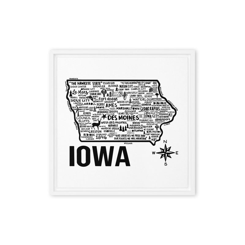 Iowa Framed Canvas Print - Albion Mercantile Co.