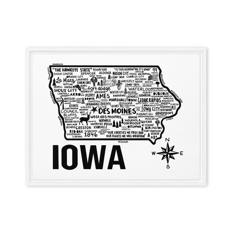 Iowa Framed Canvas Print - Albion Mercantile Co.