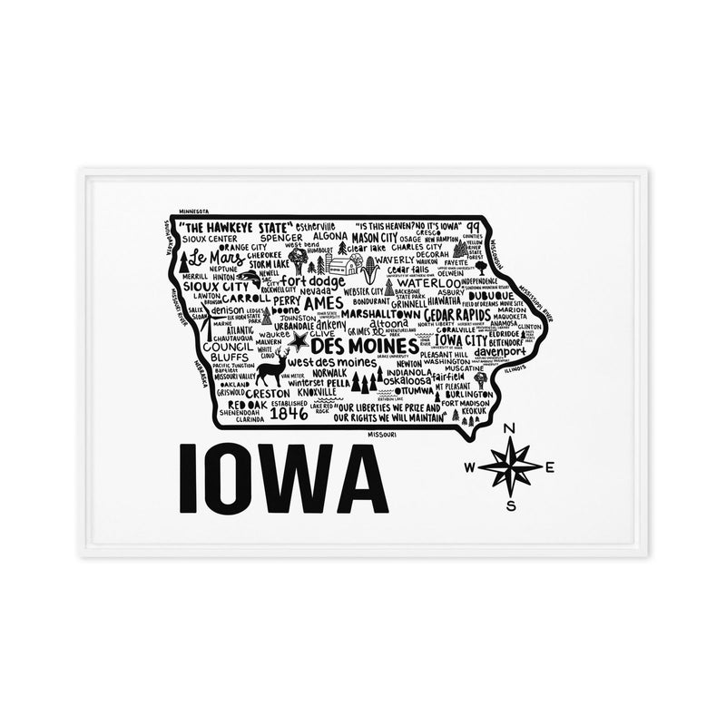 Iowa Framed Canvas Print - Albion Mercantile Co.